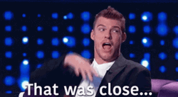 Thad Castle Alan Ritchson That Was Close GIF