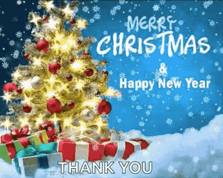 Thank You And Merry Christmas And Happy New Year Snow GIF