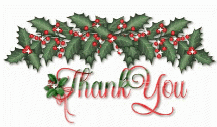 Thank You And Merry Christmas Branches Leaves Decor GIF