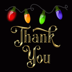 Thank You And Merry Christmas Retro Light GIF