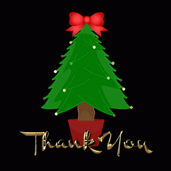 Thank You And Merry Christmas Tree Decorated GIF