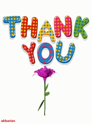 Thank You Animated Purple Flower GIF