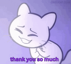 Thank You Animated White Cat GIF