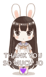 Thank You Anime Cute Rabbit Ears Chibi Doll