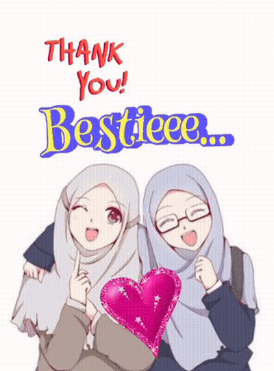 Thank You Bestie Card With Two Girls GIF