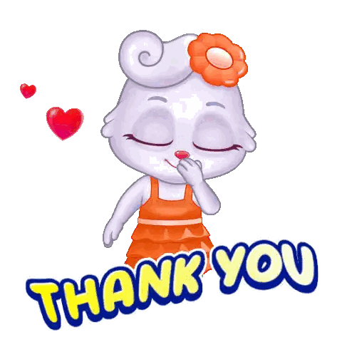 Thank You Bunny Holding Hearts Sticker