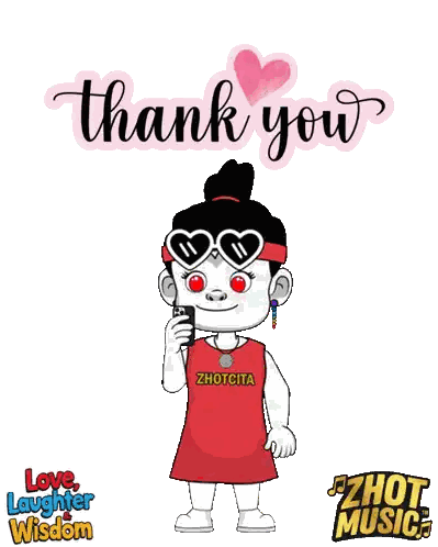 Thank You Card Girl Sunglasses Zhutcita Shirt Sticker