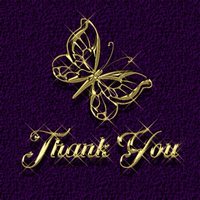 Thank You Card Gold Butterfly GIF