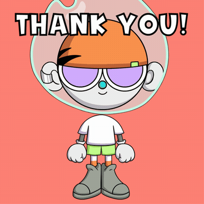 Thank You Card With Cartoon Character GIF