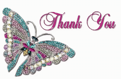 Thank You Card With Colorful Butterfly GIF
