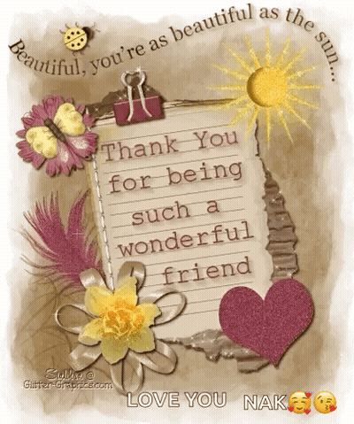 Thank You Card Wonderful Friend Love You Nak GIF