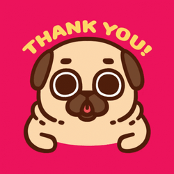 Thank You Crying Puglie Pug Cartoon GIF