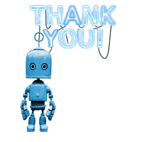 Thank You Cute Blue Robot Fun Clip