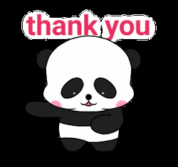Thank You Cute Cartoon Panda Bear