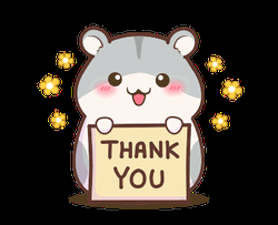 Thank You Cute Hamster Holding Card