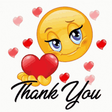 Thank You Cute Heart Emoji Digital Art
