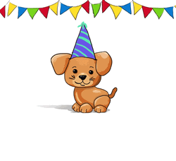 Thank You Cute Puppy In Party Hat