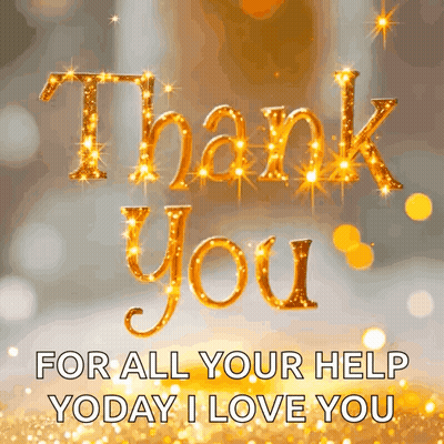 Thank You For All Your Help Today I Love You Greeting Card GIF