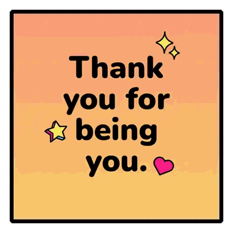 Thank You For Being You Sticker Stars Heart Sticker