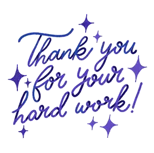 Thank You For Your Hard Work Sticker Purple Stars Sticker