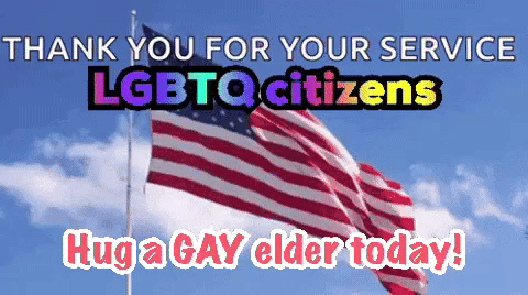 Thank You For Your Service LGBTQ Citizens Hug A Gay Elder GIF