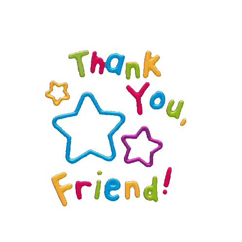 Thank You Friend Surrounded By Stars Sticker