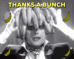 Thank You Funny Banana Hair GIF