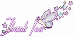 Thank You Glitter Butterfly Animated GIF