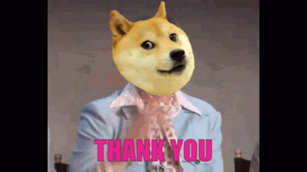 Thank You Glitter Doge Shiba Inu Throw Confetti GIF