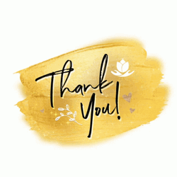 Thank You Glitter Gold Flowers Vector GIF