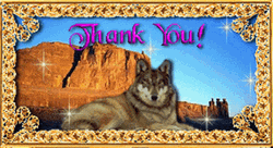 Thank You Glitter Gold Frame Wolf Mountain GIF