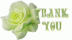 Thank You Glitter Green Garden Rose GIF