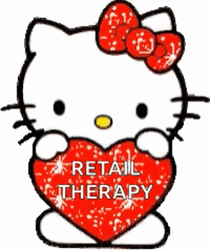 Thank You Glitter Hello Kitty Heart GIF