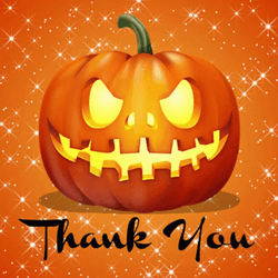 Thank You Glitter Orange Pumpkin GIF