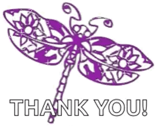 Thank You Glitter Purple Dragonfly  GIF