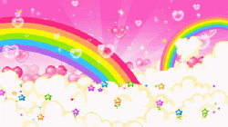 Thank You Glitter Rainbow Hearts Fantasy Land GIF