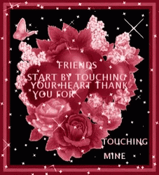 Thank You Glitter Red Rose Quote GIF