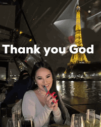 Thank You God Girl Happy Paris Eiffel Tower GIF