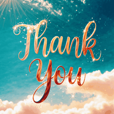 Thank You Greeting Card With Blue Sky GIF