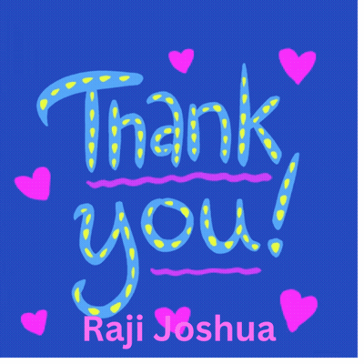 Thank You Hearts On Blue Background GIF