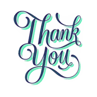 Thank You In Blue And Green Sticker