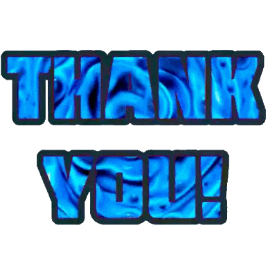 Thank You In Blue Letters Sticker