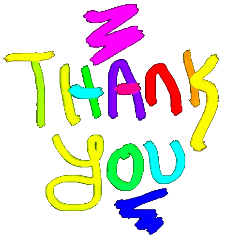 Thank You In Colorful Letters Sticker