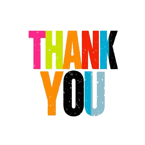 Thank You In Colorful Letters Sticker