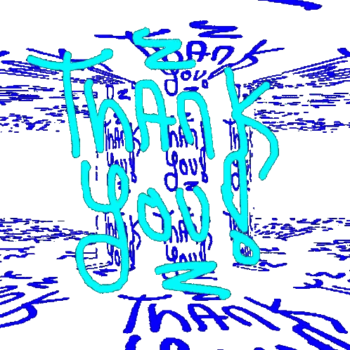 Thank You In Purple Letters Sticker