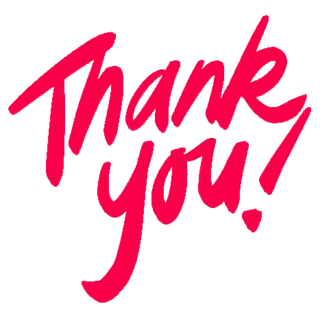 Thank You In Red Letters Sticker