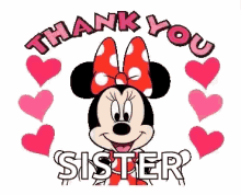 Thank You Love You Sister Minnie Mouse GIF