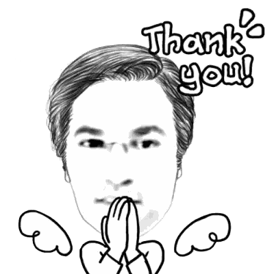 Thank You Man Drawing Sticker