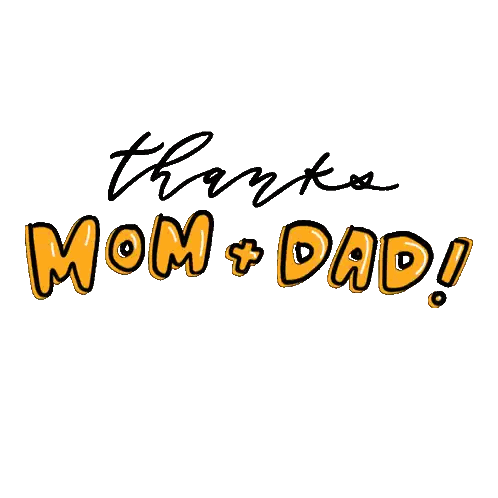 Thank You Mom And Dad Sign Sticker