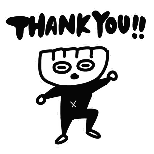 Thank You Monster Drawing Sticker